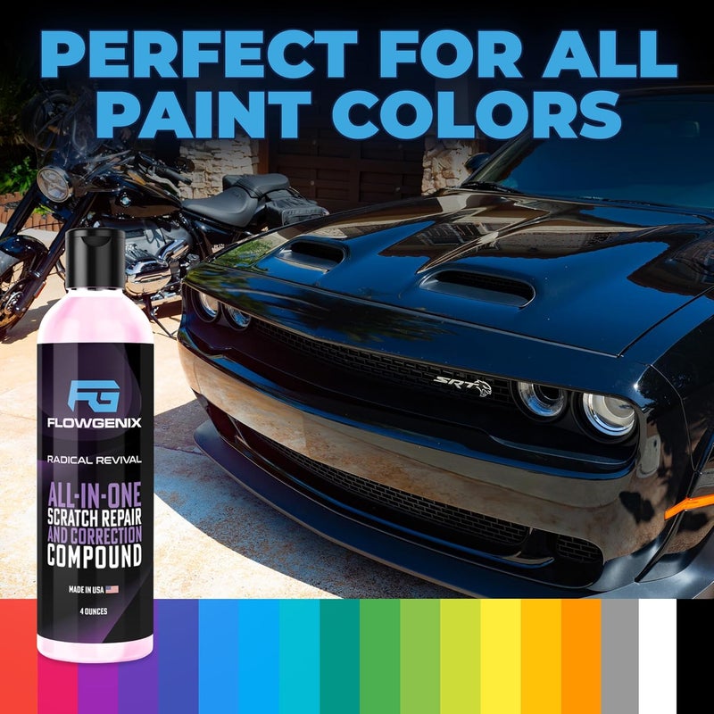 Flowgenix Instant Car Scratch Remover for Vehicles, All-in-One Car Paint Scratch Repair and Polishing Compound (4 oz) - Incl. Microfiber Applicator and Microfiber Towel - Image 4